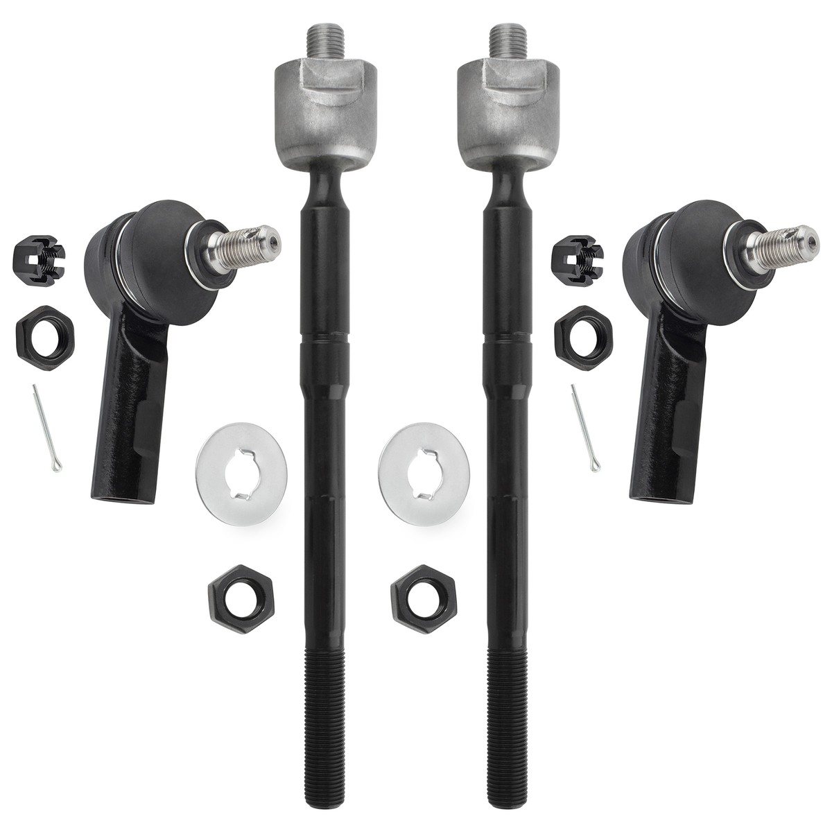 2WD 4PCS Front Inner & Outer Tie Rod Ends For 1995 - 2004 Toyota