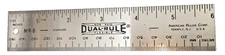 Vintage 6" Stainless Steel Ruler Cork Back Dual-Rule SAE/Metric w/Case U.S.A.