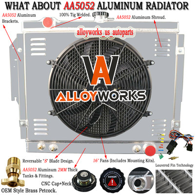 4 Core Radiator+Shroud Fan Fit 1979-1993 92 Dodge D/W 100 200 250 350 5.2 5.9 V8
