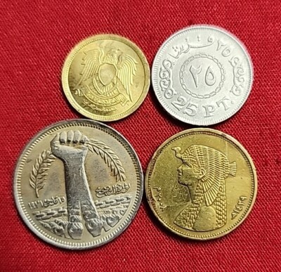 4 Egyptian Coins | Mixed Collectible African Arab  Pharaoh L#ME1
