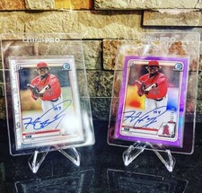 2020 Bowman Chrome Autograph RC Auto Hector Yan  Purple Refractor /250 & Base!