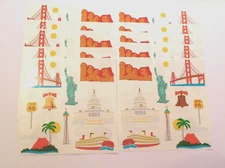 Mrs. Grossman's Stickers Lot of 10 Sheets ~USA Landmarks~ 1997 6x6