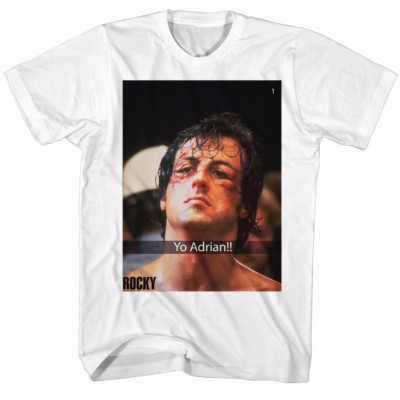 Rocky Balboa T-Shirt New YO ADRIAN BOXING 100% White Cotton in SIZES SM - 5XL