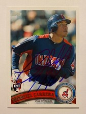 Ezequiel Carrera Signed Topps #US169 2011 RC Card Cleveland Indians Auto MLB RAD