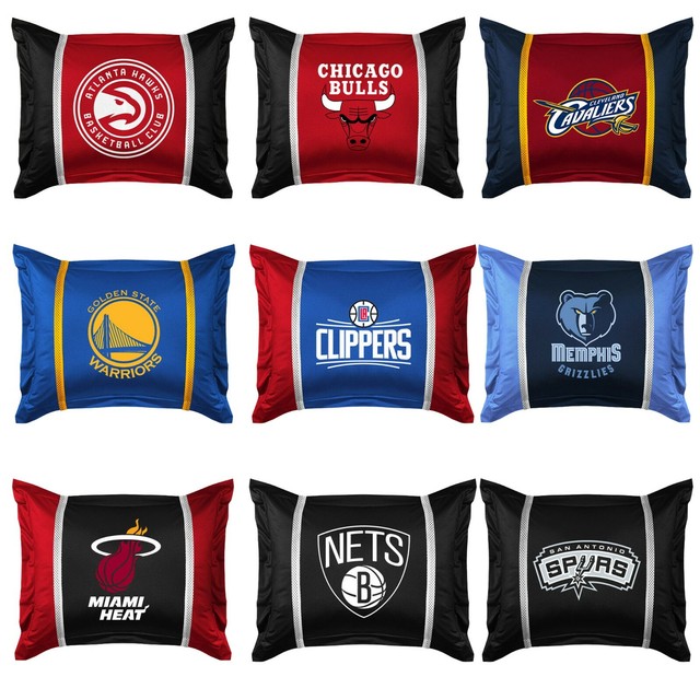 NBA BASKETBALL TEAM PILLOW SHAM Sport Team Logo Jersey Mesh Pillow