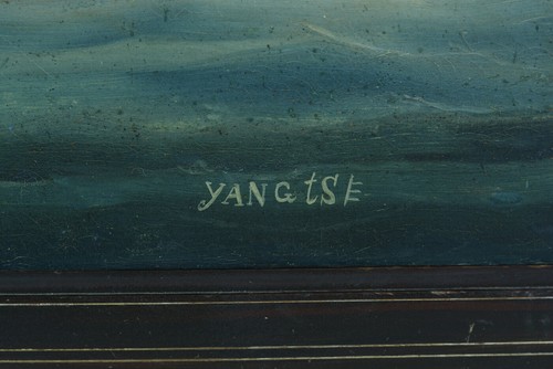 Ancien tableau Portrait de Bateau YANGTSE Messageries Maritimes 19e suiv. Adam - Photo 9/12