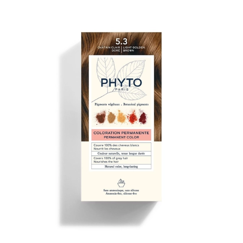 Phyto Hair Color Kit 5.3 Castano Chiaro Dorato Colarazione Senza Ammoniaca