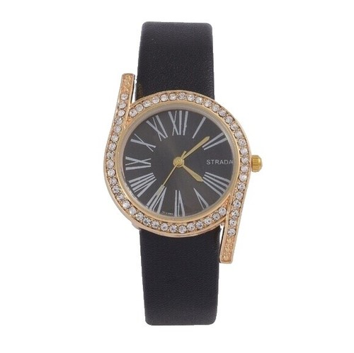 Strada Japanese Movement Purple & Rose Gold Jeweled Watch  display picture 1