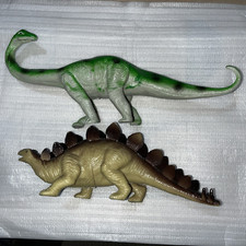 GREENBRIER INTL. BROWN Stegosaurus and Brontosaurus Dinosaur Figure Toy s 