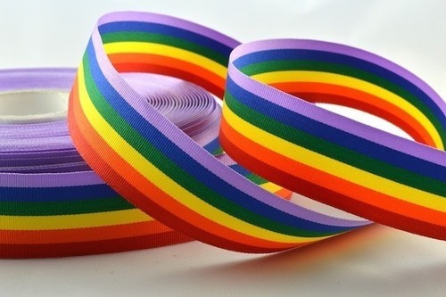 Arcobaleno / LGBT Grosgrain, nastro organza raso, varie larghezze, lunghezze e rotoli - Foto 2 di 9