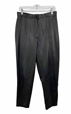Vintage Braefair Black Genuine Leather Lined Pants High Waisted Women s Size 12