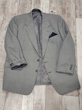 44R Men's Bert Pulitzer Blazer Gray Wool Blend 2 Button Sport Coat Grey