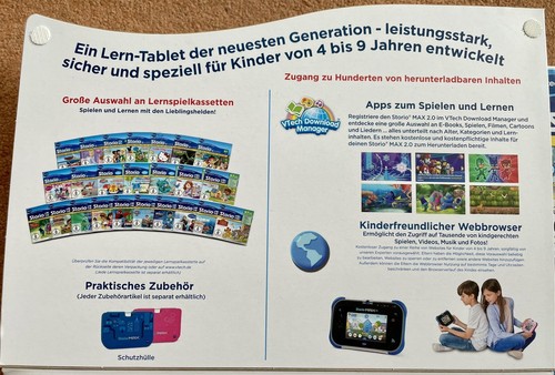Set !!! Vtech Storio Max 2.0 Lern-Tablet für Kinder 4-9 Jahre Blau + 6 Spiele - Bild 12 von 13