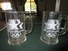 Pair of 1984 LOS ANGELES SUMMER OLYMPICS GLASS BEER MUGS — photo 1