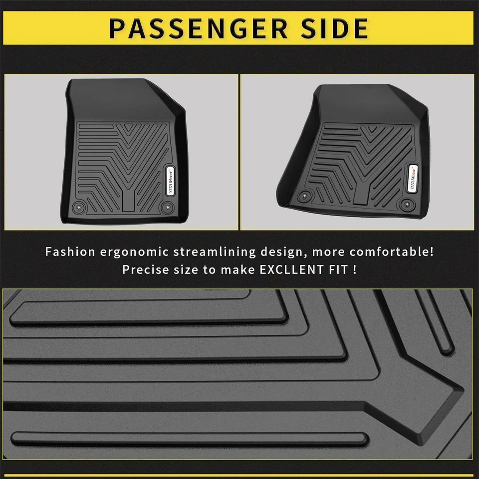 Floor Mats for 2015-2023 Jeep Cherokee All Weather Front & Rear TPE Floor Liners - Image 4 of 4