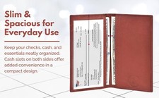 Brown Genuine Leather Checkbook Cover   Handcrafted by Leatherboss