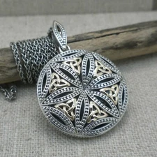Sterling Silver & 10K Celtic Trinity Knot Seed of Life Pendant By Keith Jack