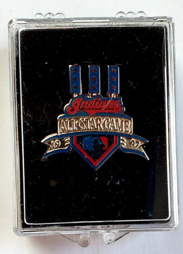 Vintage 1997 MLB ALL-STAR GAME LAPEL "PRESS" PIN Jacobs Field CLEVELAND INDIANS - Picture 2 of 12