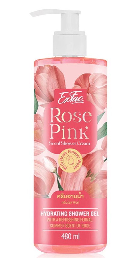 480ml Exfac Rose Pink Floral Scent Shower Cream Hydrating Shower