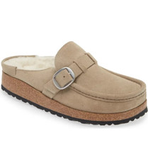 NWOT BIRKENSTOCK BUCKLEY SHEARLING CLOG MULE WOMEN'S TAUPE SUEDE SZ 9-9.5US/ 40
