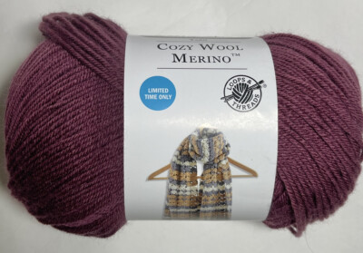 LOOPS & THREADS COZY WOOL MERINO 1 Ball. BURGUNDY Buy More & SaveShipping