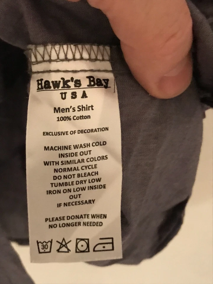 Camisa hawaiana de algodón tribal a rayas grises vintage M HAWK'S BAY para hombre NUNCA USADA Foto 3 de 4