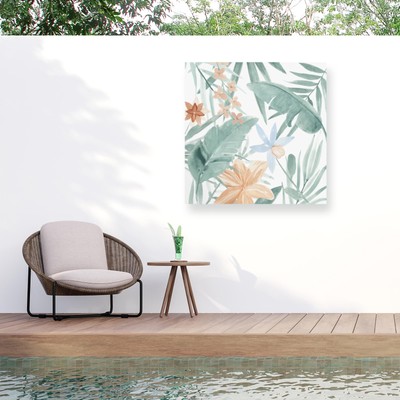 Annie Warren 'Tropical Welcome II' Outdoor Canvas 14x14
