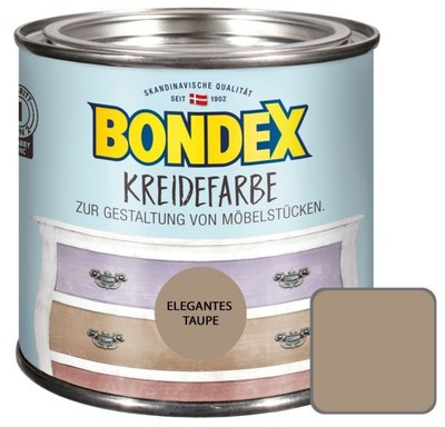 Bondex Kreidefarbe 500 ml, elegantes taupe Vintagefarbe Möbelfarbe Innen