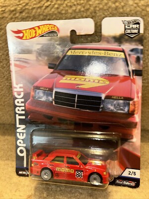 Hot Wheels Premium Open Track Mercedes Benz 190E Red