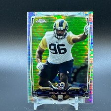 2014 Topps Chrome Michael Sam #174 Rookie Card RC Pulsar Refractor Rams. rookie card picture