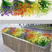 2-8pack Artificial Flowers Fake Outdoor UV Resistant Boxwood Plants Shrubs Decor