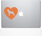 The Decal Guru Heart Rotweiler Decal Vinyl Sticke - 13" MacBook Pro, Orange