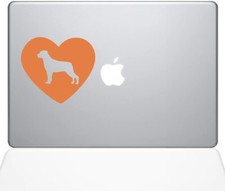 The Decal Guru Heart Rotweiler Decal Vinyl Sticke - 13" MacBook Pro, Orange