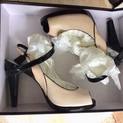 black and nude heels