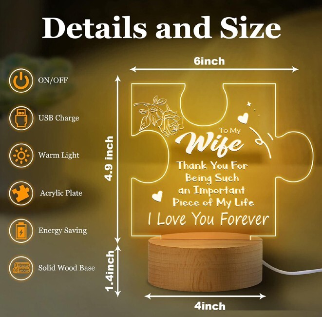 Christmas Gift For Wife LED Light Xmas Souvenir Her Anniversary