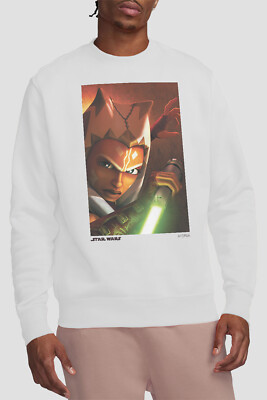 Star Wars Ahsoka Panel Mens Sweatshirt White UK