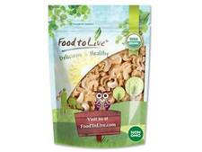 Organic Dry Roasted Cashew Pieces Unsalted, Non-GMO, Vegan-Friendly