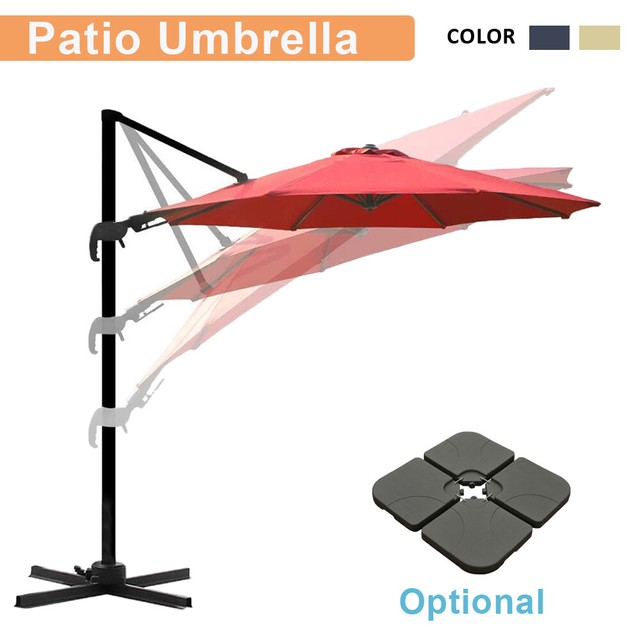 Aoxun 10ft Patio Offset Cantilever Umbrella Market Umbrellas Outdoor Umbrella For Sale Online Ebay