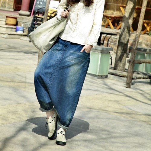 Denim Harem Trousers Loose Casual Pants 