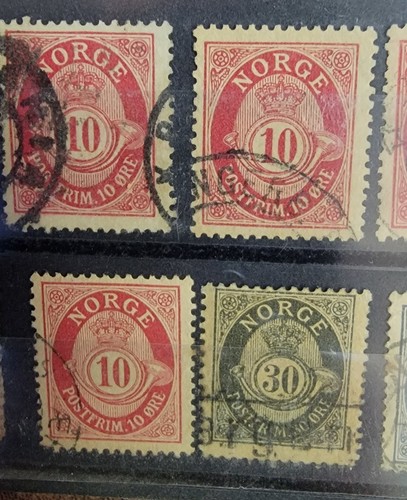 Lot of 4 Vintage Norway Norge Postfrim. 10 & 30 Ore Postmark Postage