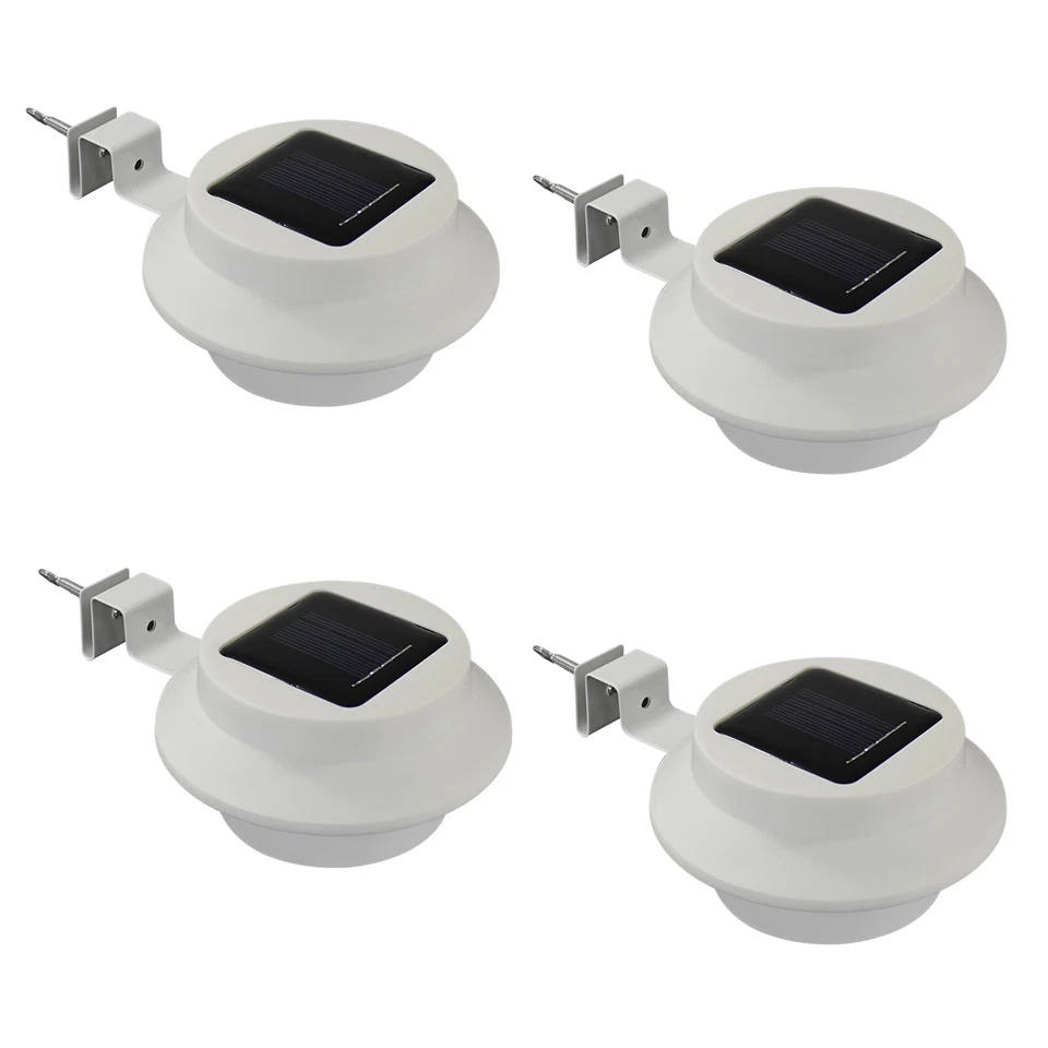 4x Solar Dachrinnenleuchte Dachrinnenlampe Dachrinnen Regenrinne Lampe Licht