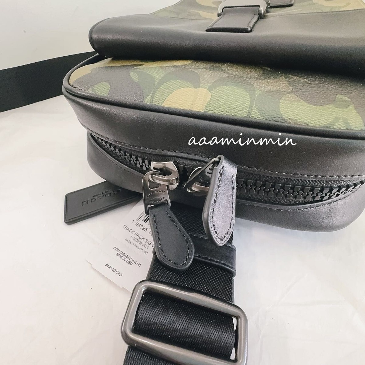 NWT Coach Track Pack In Signature Canvas With Camo Print