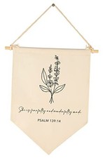 Nursery Scripture Bible Verse-Christian Botanical Decor-Canvas PSALM 139 : 14