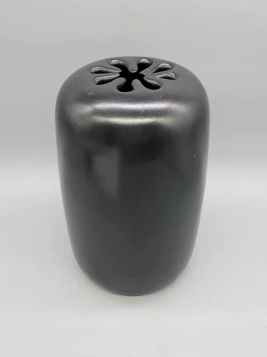 Vintage David Gil Bennington Pottery Black Asterisk Spark Vase 7.5" MCM 