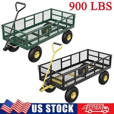 Garden Utility Dump Cart Heavy-duty Yard Carts and Wagons 900 lbs with 10" Tires