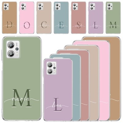 For Motorola G Play/Power/G Stylus 2025 Customized Initial Soft Phone Case Cover