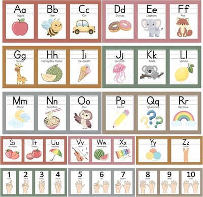 COCHIE Boho Alphabet for Classroom Wall Decorations Kindergarten Preschool, A