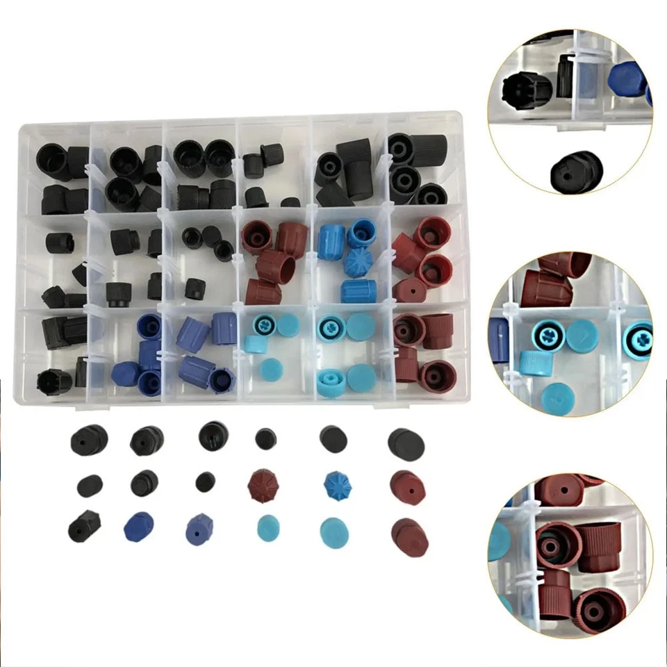 Car A/C R134a R12 High Low Side Valve Core Dust Cap For Air Conditioning Repair Foto 4 de 4