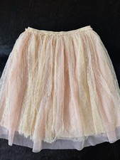 Cat Jack Girls Gold Metallic Bows Stars Tulle Skirt Size 14/XL