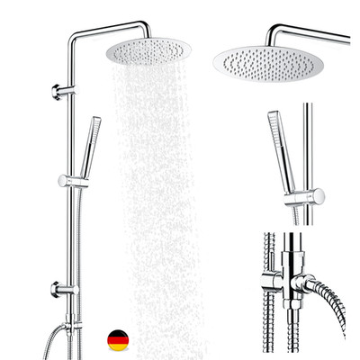Edelstahl Duschsystem Round Square Duschset Kopfbrause Regendusche JOHO